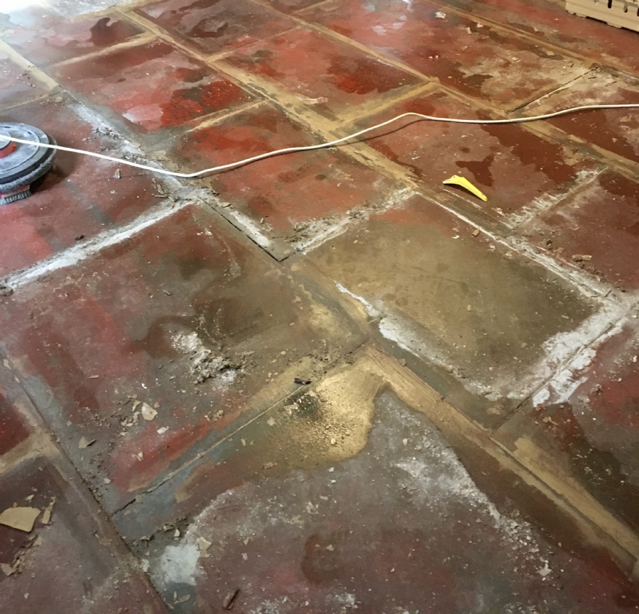 Natural stone floor restoration project