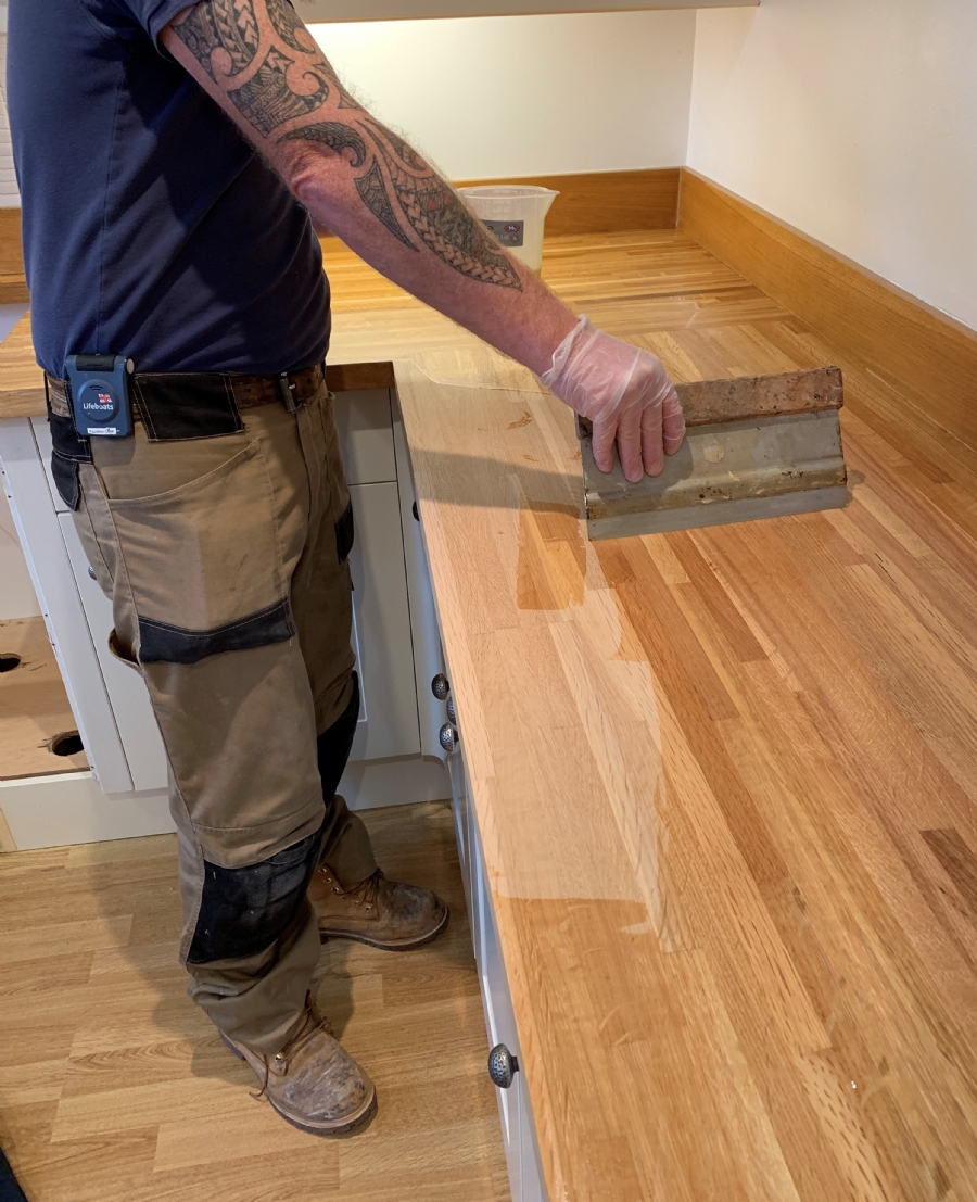 Limestone floor cleaning and sealing